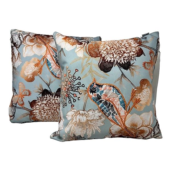 Jet-Line Outdoor Dekokissen 2er Set Vogel Braun/Bunt 40 x 40 cm günstig online kaufen