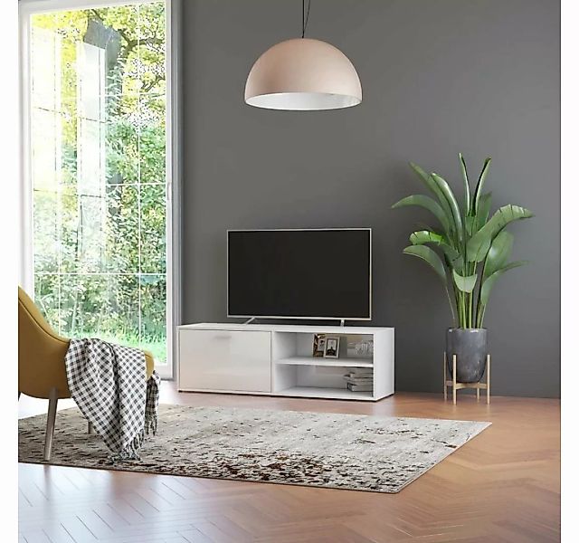 furnicato TV-Schrank Hochglanz-Weiß 120x34x37 cm Holzwerkstoff günstig online kaufen
