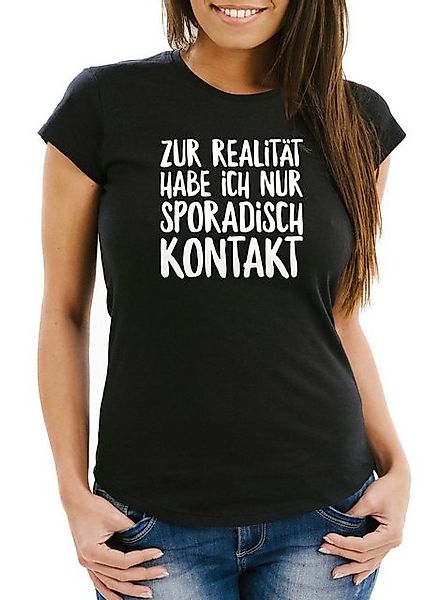 MoonWorks Print-Shirt Damen T-Shirt Zur Realität habe ich nur sporadisch Ko günstig online kaufen