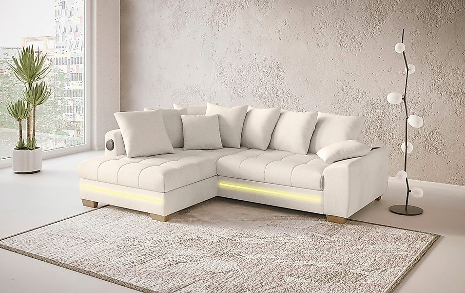 Mr. Couch Ecksofa »Nikita II, L-Form«, mit Kaltschaum, RGB-LED, Soundsystem günstig online kaufen