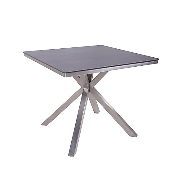 Garden Pleasure Gartentisch Modena Quadratisch Braun-Silber 90 cm x 90 cm günstig online kaufen