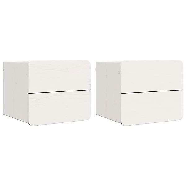 vidaXL Nachttisch 2 Stk Weiß 39 x 34 x 33 cm Kiefer Massivholz 873508 günstig online kaufen