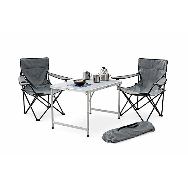 Mojawo 3tlg. Schwarz Campingmöbel Set, Tisch mit Tragegriff und Stühle mit günstig online kaufen