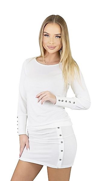 Mississhop Sommerkleid Damen Shirtkleid mit Knopfdetails günstig online kaufen