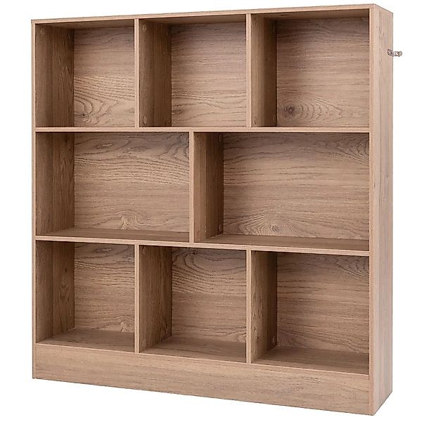 Costway Bücherregal 8 Fächern 100 x 24 x 104 cm Natur günstig online kaufen