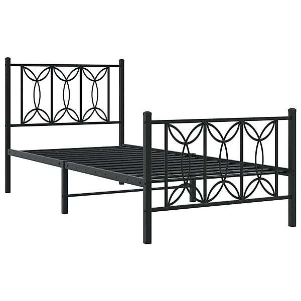 vidaXL Bettgestell mit Kopf- und Fußteil Metall Schwarz 80x200 cm 376137 günstig online kaufen