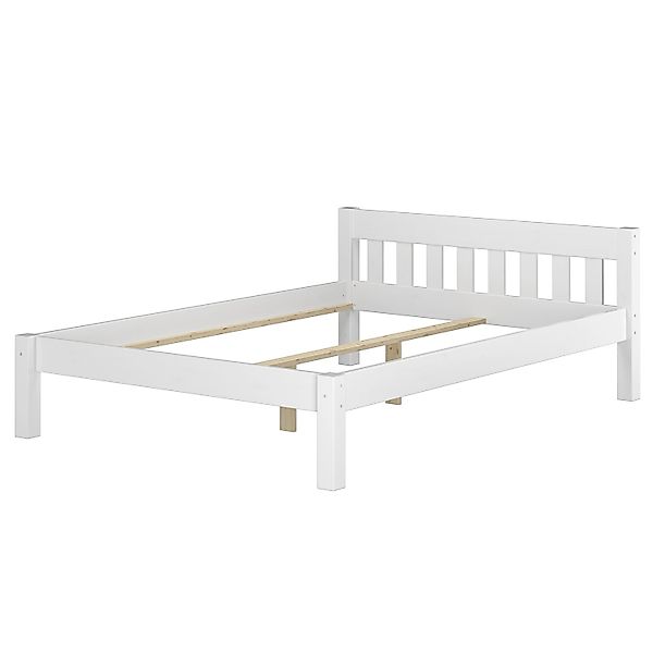 Erst-Holz Doppelbett Massivholzbett Weiß 180 cm x 200 cm Kiefer Modell 38 o günstig online kaufen