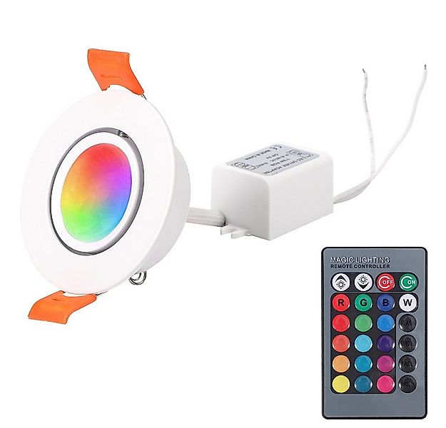 Rosnek LED Einbaustrahler 3W, 16 Farben, Fernbedienung, Für Wohnzimmer Flur günstig online kaufen