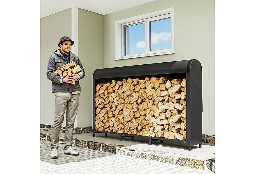 Outsunny Kaminholzregal 300 kg Kapazität, Feuerholzregal, BxTxH:199x30x121 günstig online kaufen