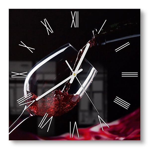 DEQORI Wanduhr 'Rotwein ins Glas gegossen' günstig online kaufen