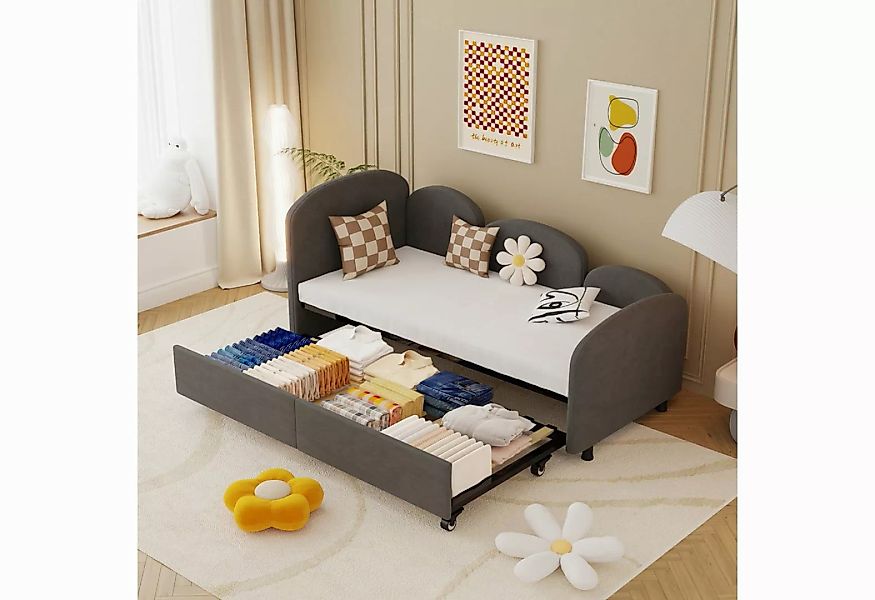 AUKWIK Polsterliege 90x200cm,Schlafsofa mit Ausziehbett 90x200cm,Stauraum,S günstig online kaufen