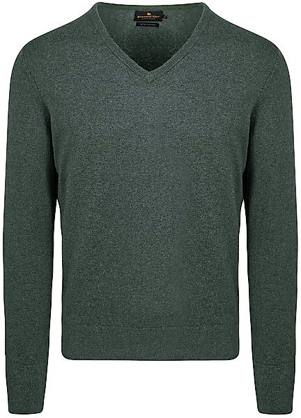 Steppin' Out Pullover Cotton Cashmere V-Ausschnitt Dunkelgrün - Größe L günstig online kaufen