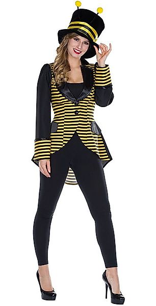 Karneval-Klamotten Kostüm Biene Damen Bienenjacke schwarz gelb, Bienenkönig günstig online kaufen