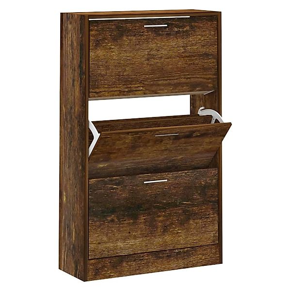 vidaXL Schuhschrank Räuchereiche 63x24x103 cm Holzwerkstoff 342555 günstig online kaufen