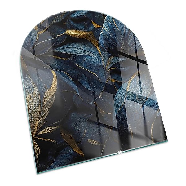 Tulup Glasplatte für Kamin Elegante Blätter in Textur Kaminofen Glas Bodenp günstig online kaufen