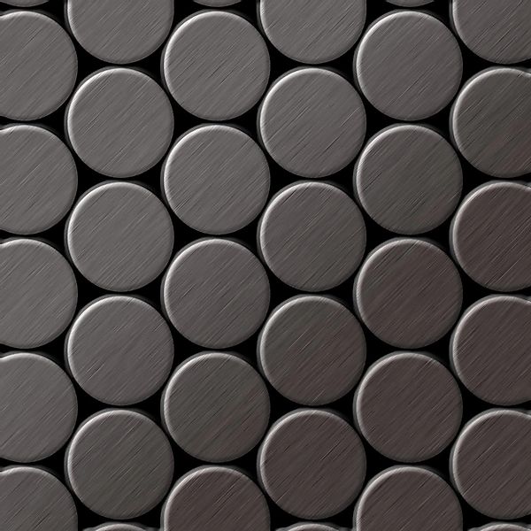 ALLOY Mosaik Fliese Massiv Metall Titan Gebürstet Dunkelgrau 1,6mm Stark Do günstig online kaufen