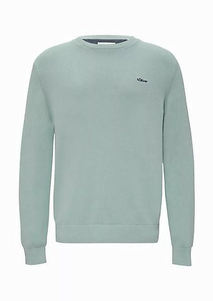 s.Oliver Strickpullover Wärmender Baumwollpullover mit Logo-Stickerei Logo günstig online kaufen