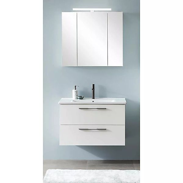 Badezimmer Waschplatz mit Keramik Waschbecken weiß matt MESA-80, 2-teilig günstig online kaufen