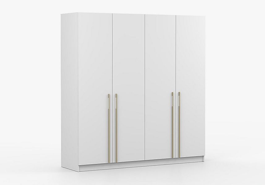 imoebel24 Drehtürenschrank ROSA 4D 200 cm - Schwarz / Gold günstig online kaufen