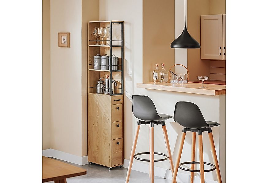 SoBuy Hochschrank NSR13, Küchenwagen, Badrollwagen, Badezimmerregal, Schmal günstig online kaufen