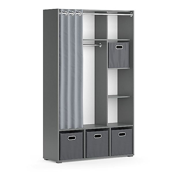 Vicco Kleiderschrank Luigi, Grau, 105.8 x günstig online kaufen