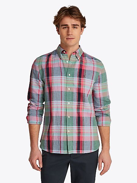 Tommy Hilfiger Langarmhemd "LINEN BLEND MADRAS CHECK" günstig online kaufen