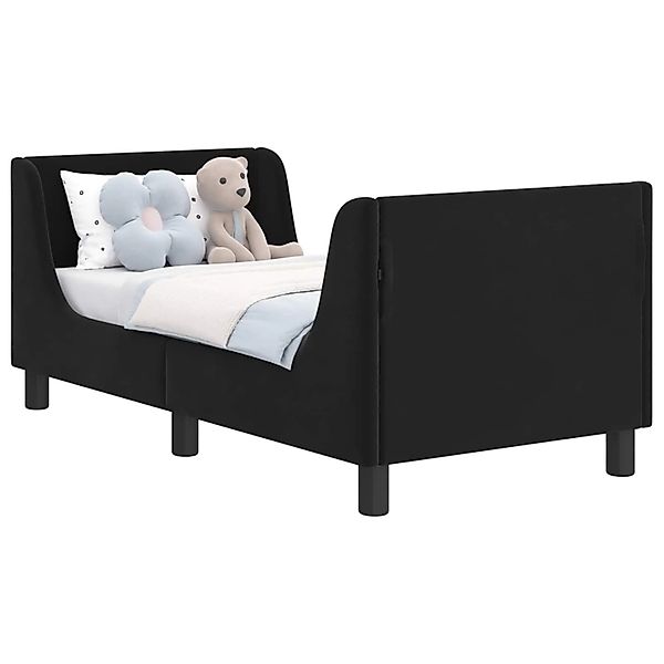 vidaXL Kinderbettgestell mit Kopfteil Schwarz 70 x 140 cm Samt 42010849 günstig online kaufen