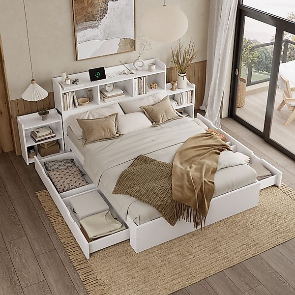 STILVORA Holzbett 140×200 Doppelbett Holzbett mit günstig online kaufen
