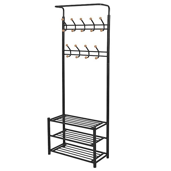 vidaXL Garderobenständer Garderobe mit Schuhablage 68×32×182,5 günstig online kaufen