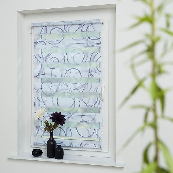 Doppelrollo Espiral, Liedeco, Lichtschutz, ohne Bohren, freihängend, Klemmf günstig online kaufen