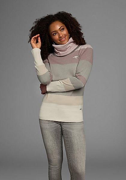 KangaROOS Rollkragenpullover gestreift mit hohem Stehkragen günstig online kaufen