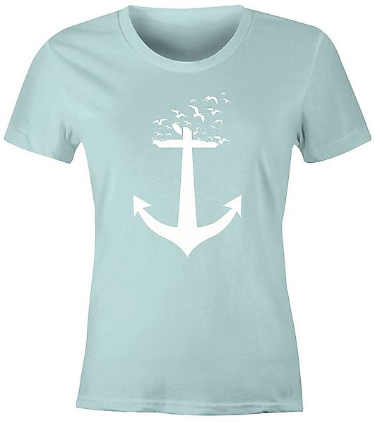 MoonWorks Print-Shirt Damen T-Shirt Anker Birds Vögel II Slim Fit mit Print günstig online kaufen