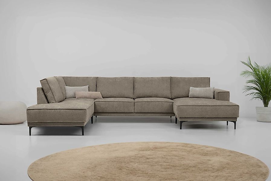 Places of Style Wohnlandschaft "XXL Sofa Oland, Struktur, Flachgewebe, Luxu günstig online kaufen
