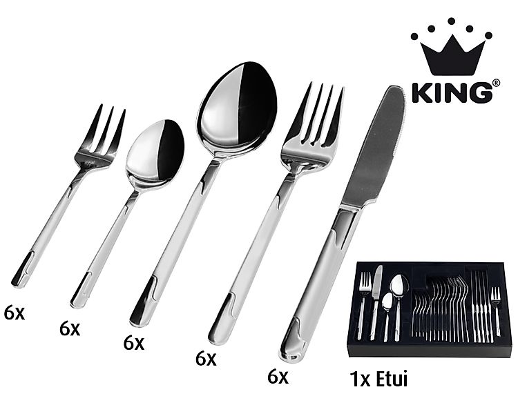 KING Besteck-Set ""HMC"" 2,5 mm, Edelstahl 18/0, inkl. Besteck-Etui, für 6 günstig online kaufen