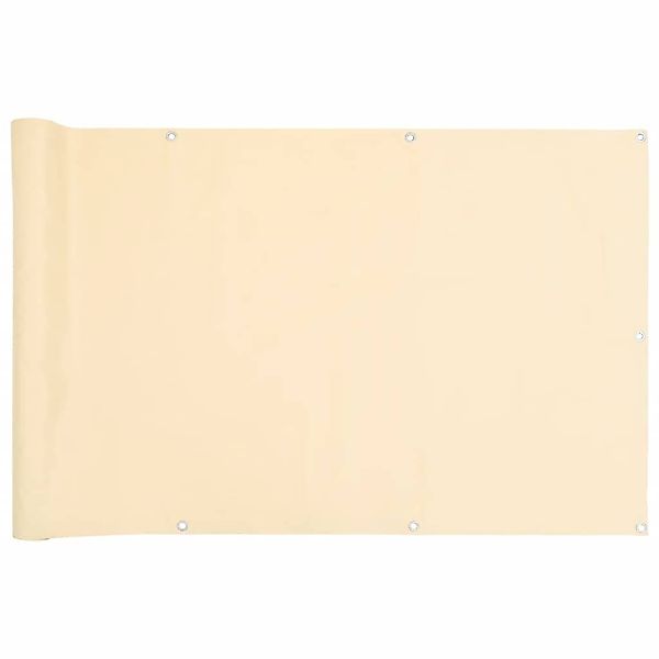vidaXL Gartenzaun Balkon-Sichtschutz Creme 300x75 cm günstig online kaufen