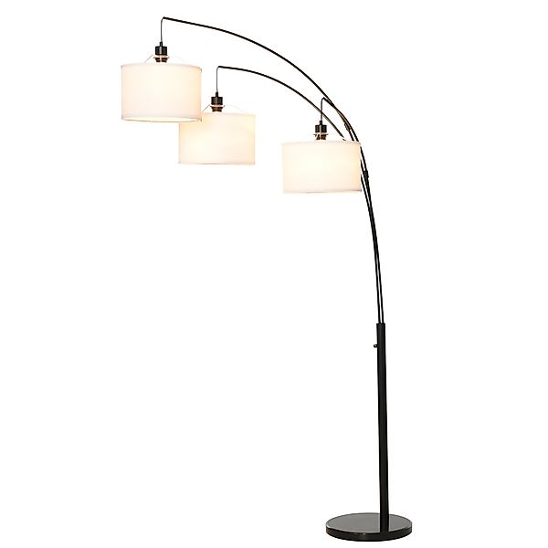 HOMCOM Stehlampe mit 3 Lichtern und flexiblen Armen, Marmorsockel und Metal günstig online kaufen