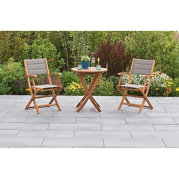 Merxx Gartenmöbelset Acapulco 3tlg. inkl. Klappsessel u. Klapptisch ru. Ø 6 günstig online kaufen