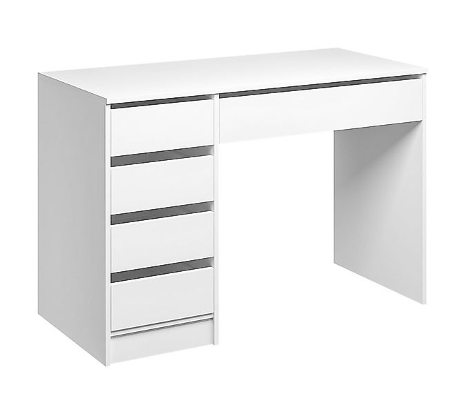 Bellabino Kinderschreibtisch Nore weiß, Jugendschreibtisch 110x53 cm mit 5 günstig online kaufen