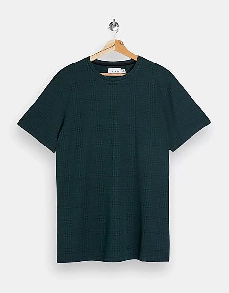 Topman – Kariertes T-Shirt in Grün, Kombiteil günstig online kaufen