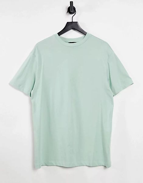 New Look – Boyfriend-T-Shirt in Hellgrün-Grau günstig online kaufen