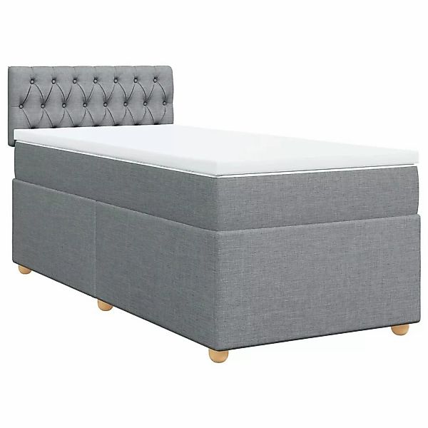 vidaXL Bett Boxspringbett mit Matratze Hellgrau günstig online kaufen