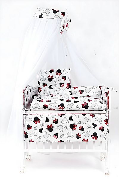 Babyhafen Beistellbett Mobil Babybett 40x90 cm Komplettbett Minnie roten Sc günstig online kaufen