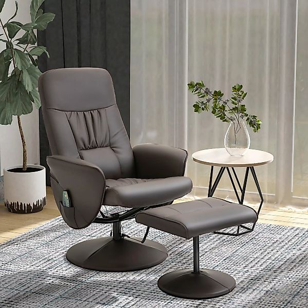 HOMCOM Relaxsessel mit Fußhocker Stauraum Massagesessel TV-Sessel Liegesess günstig online kaufen