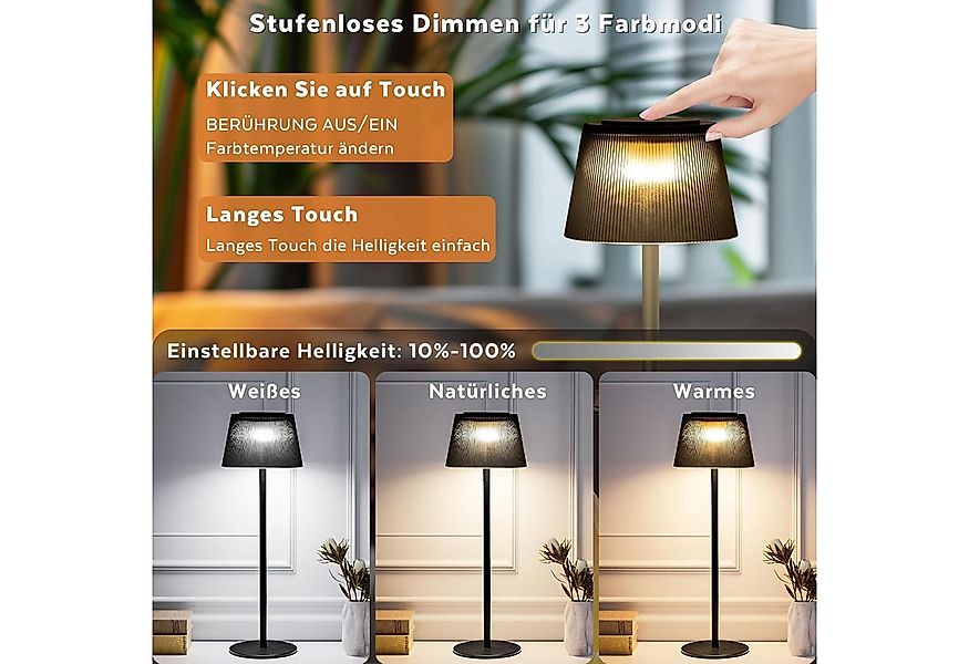 skelo LED Tischleuchte Tischlampe Kabellos, Dimmbar Touch Led Akku Tischleu günstig online kaufen