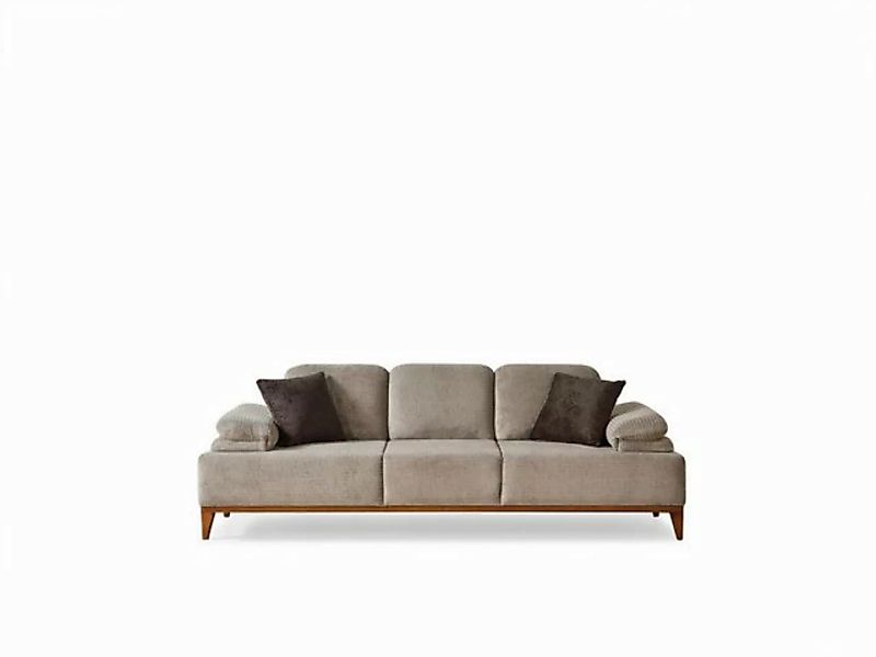 JVmoebel 3-Sitzer Dreisitzer Sofa 3 Sitzer Stoffsofa Polstersofa Beige Couc günstig online kaufen