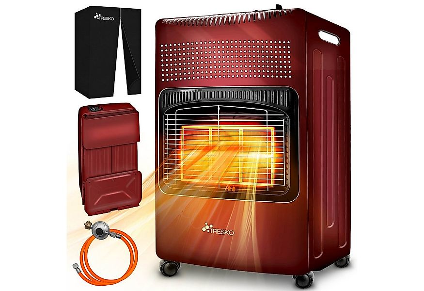 TRESKO Heizstrahler 4200 W Gasheizung + Abdeckung Gasheizer 3 Stufen Gasofe günstig online kaufen