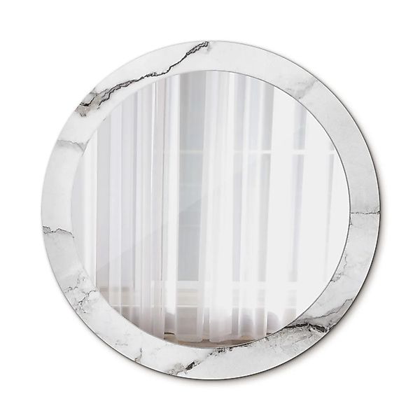 Tulup Bedruckter Spiegel Weißer Marmor 90x90 cm Runder Spiegel Bedrucktem R günstig online kaufen