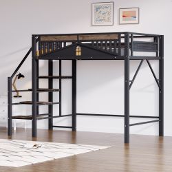 Flieks Hochbett Metallbett Kinderbett 140x200cm mit günstig online kaufen