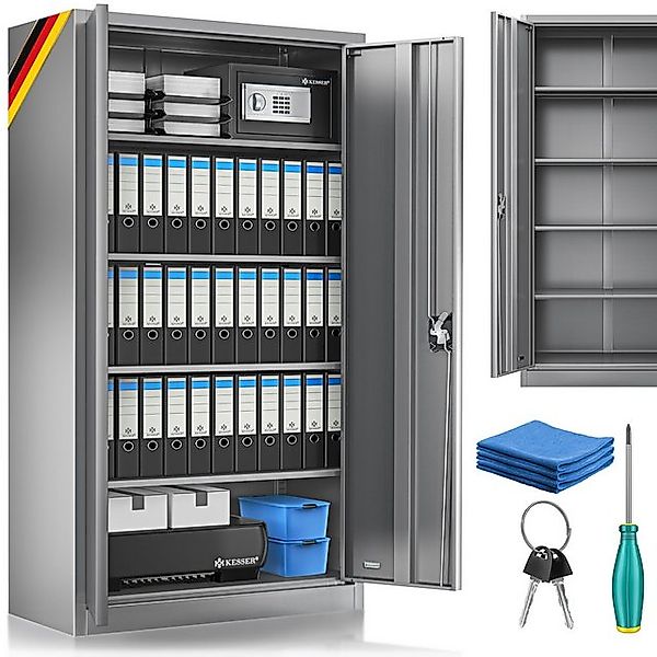 KESSER Aktenschrank Büroschrank aus Stahl 180x60x40 cm abschließbar (mit 2x günstig online kaufen