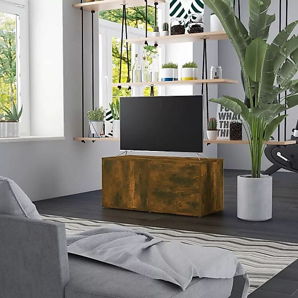 Vidaxl Tv-schrank Räuchereiche 80x34x36 Cm Holzwerkstoff günstig online kaufen